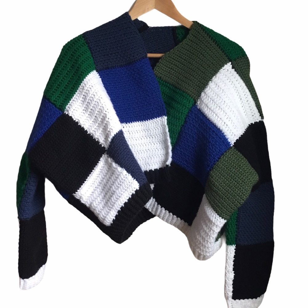 Vintage 80’s/90’s Granny Square Cardigan Sweater